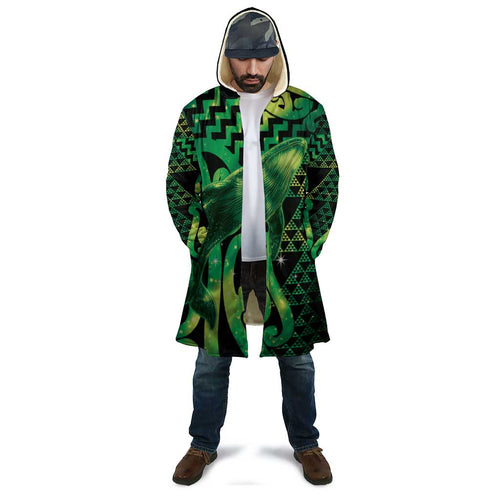 Humpback Whale Matariki New Zealand Cloak NZ Maori Paikea Poutama Luxury Green