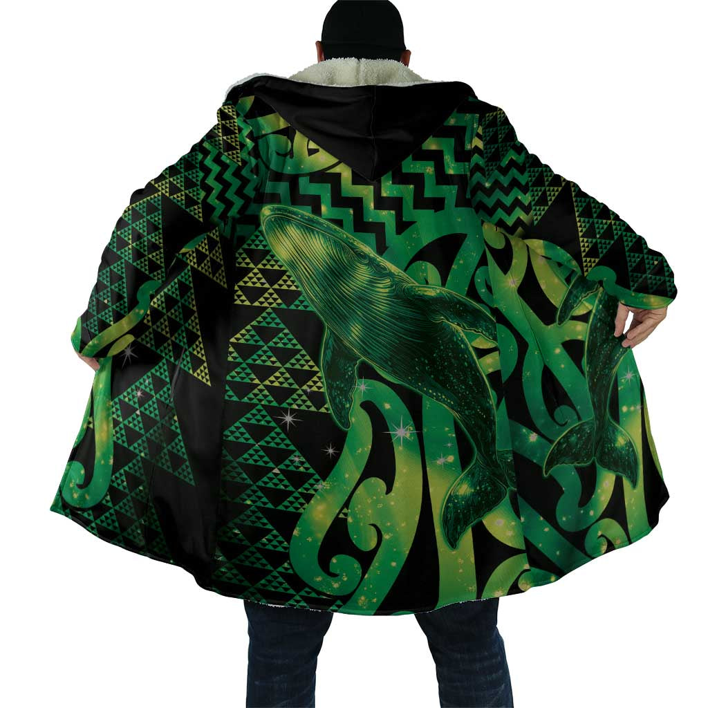 Humpback Whale Matariki New Zealand Cloak NZ Maori Paikea Poutama Luxury Green