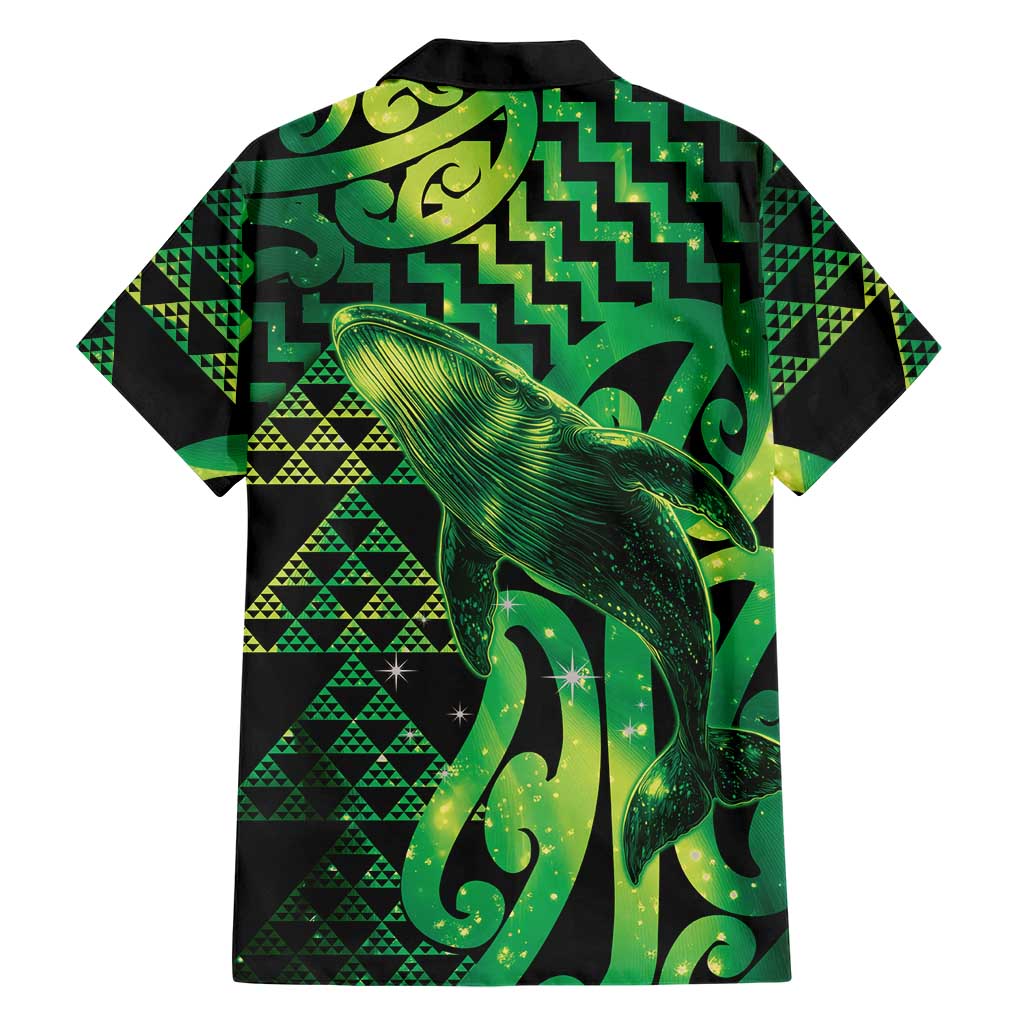 Humpback Whale Matariki New Zealand Family Matching Long Sleeve Bodycon Dress and Hawaiian Shirt NZ Maori Paikea Poutama Luxury Green
