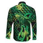 Humpback Whale Matariki New Zealand Family Matching Long Sleeve Bodycon Dress and Hawaiian Shirt NZ Maori Paikea Poutama Luxury Green