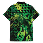 Humpback Whale Matariki New Zealand Family Matching Summer Maxi Dress and Hawaiian Shirt NZ Maori Paikea Poutama Luxury Green
