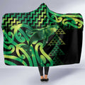 Humpback Whale Matariki New Zealand Hooded Blanket NZ Maori Paikea Poutama Luxury Green