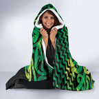 Humpback Whale Matariki New Zealand Hooded Blanket NZ Maori Paikea Poutama Luxury Green