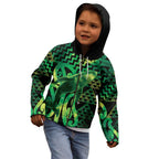 Humpback Whale Matariki New Zealand Kid Hoodie NZ Maori Paikea Poutama Luxury Green