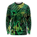 Humpback Whale Matariki New Zealand Long Sleeve Shirt NZ Maori Paikea Poutama Luxury Green