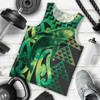Humpback Whale Matariki New Zealand Men Tank Top NZ Maori Paikea Poutama Luxury Green