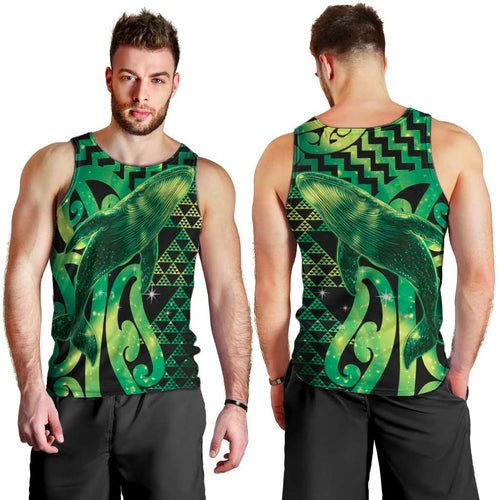 Humpback Whale Matariki New Zealand Men Tank Top NZ Maori Paikea Poutama Luxury Green