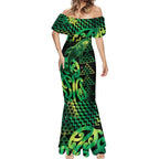 Humpback Whale Matariki New Zealand Mermaid Dress NZ Maori Paikea Poutama Luxury Green