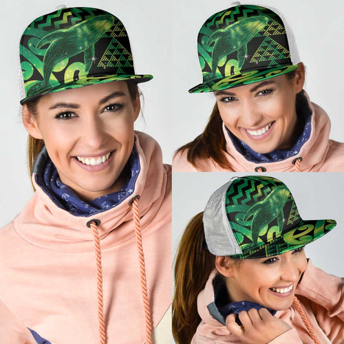 Humpback Whale Matariki New Zealand Mesh Trucker Cap NZ Maori Paikea Poutama Luxury Green