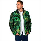 Humpback Whale Matariki New Zealand Padded Jacket NZ Maori Paikea Poutama Luxury Green