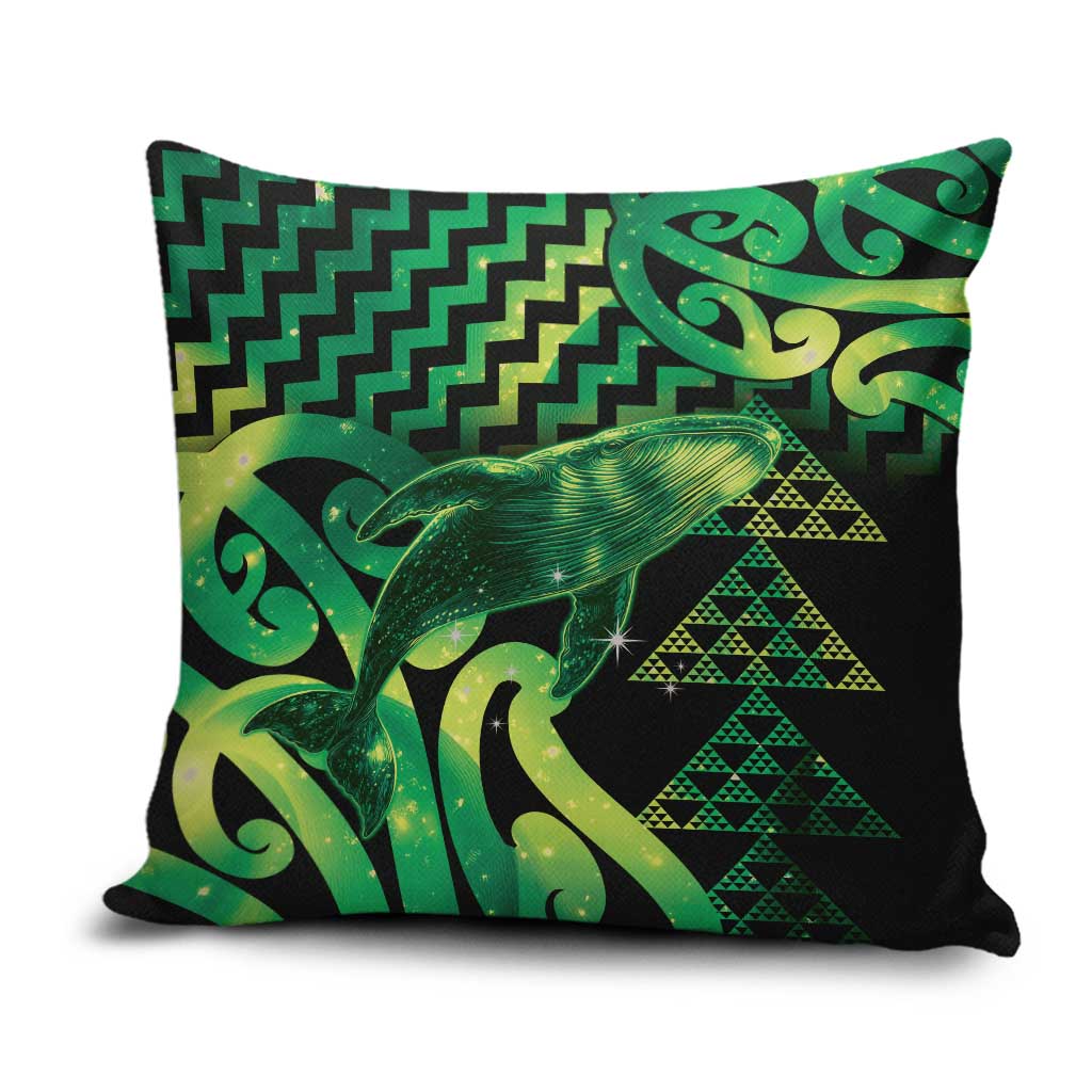Humpback Whale Matariki New Zealand Pillow Cover NZ Maori Paikea Poutama Luxury Green