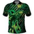 Humpback Whale Matariki New Zealand Polo Shirt NZ Maori Paikea Poutama Luxury Green