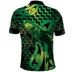 Humpback Whale Matariki New Zealand Polo Shirt NZ Maori Paikea Poutama Luxury Green
