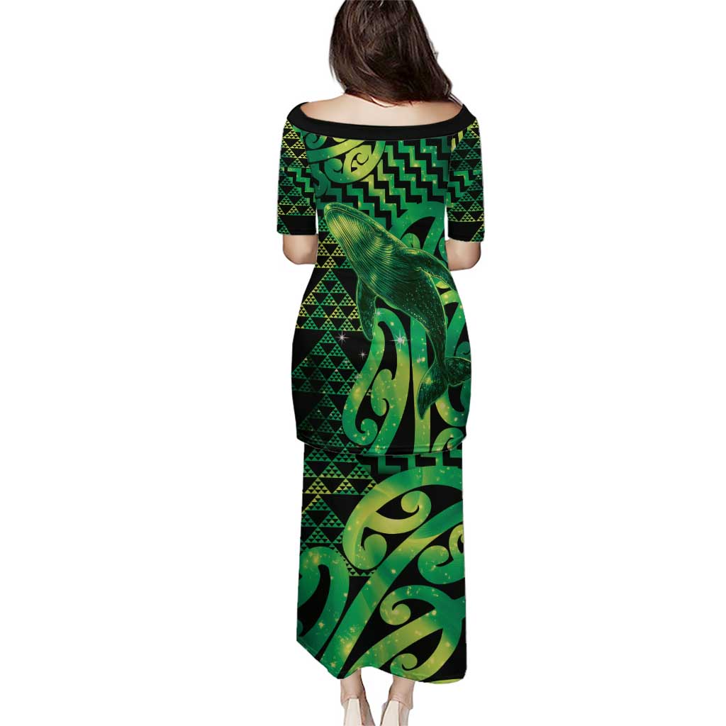 Humpback Whale Matariki New Zealand Puletasi NZ Maori Paikea Poutama Luxury Green