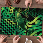 Humpback Whale Matariki New Zealand Puzzle NZ Maori Paikea Poutama Luxury Green