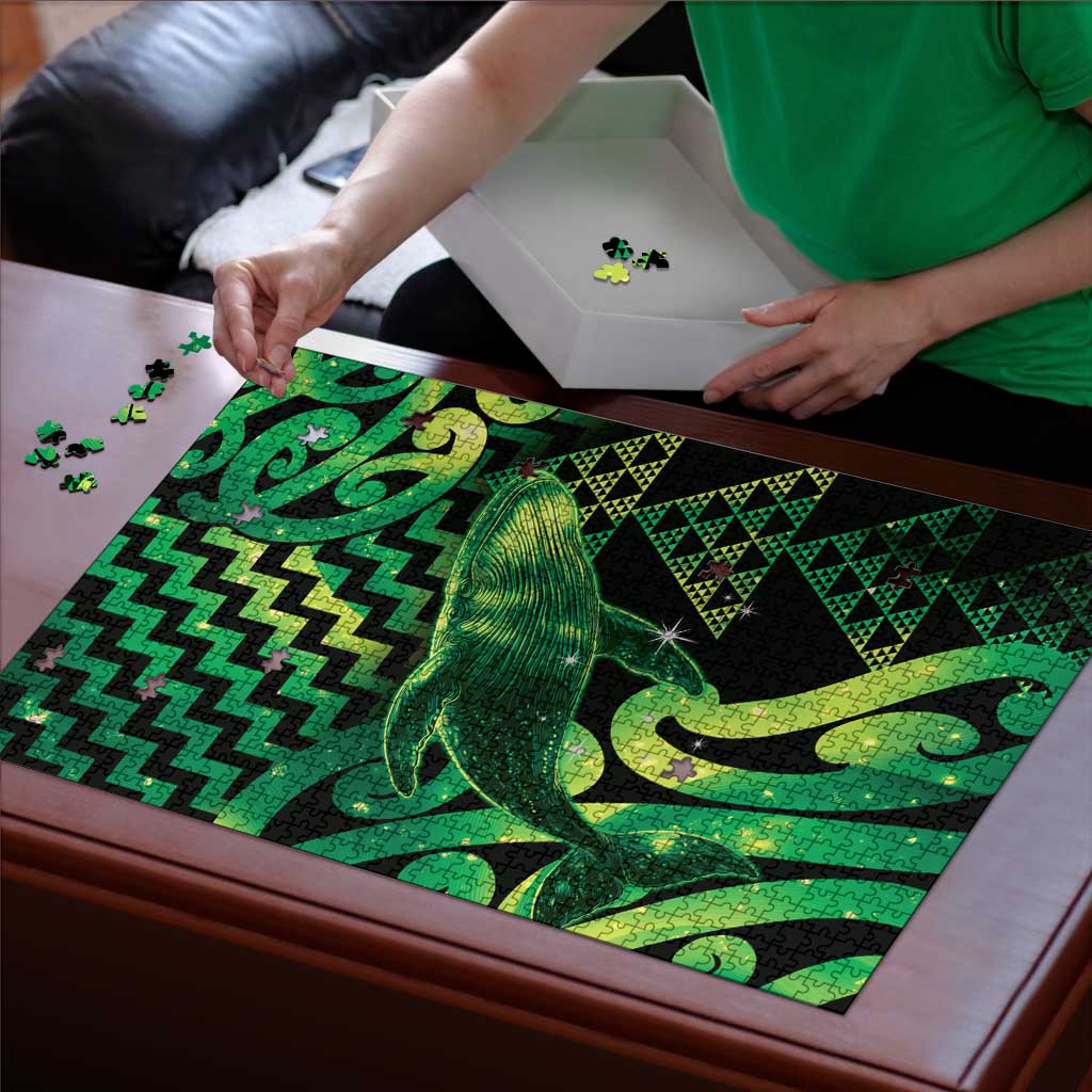 Humpback Whale Matariki New Zealand Puzzle NZ Maori Paikea Poutama Luxury Green