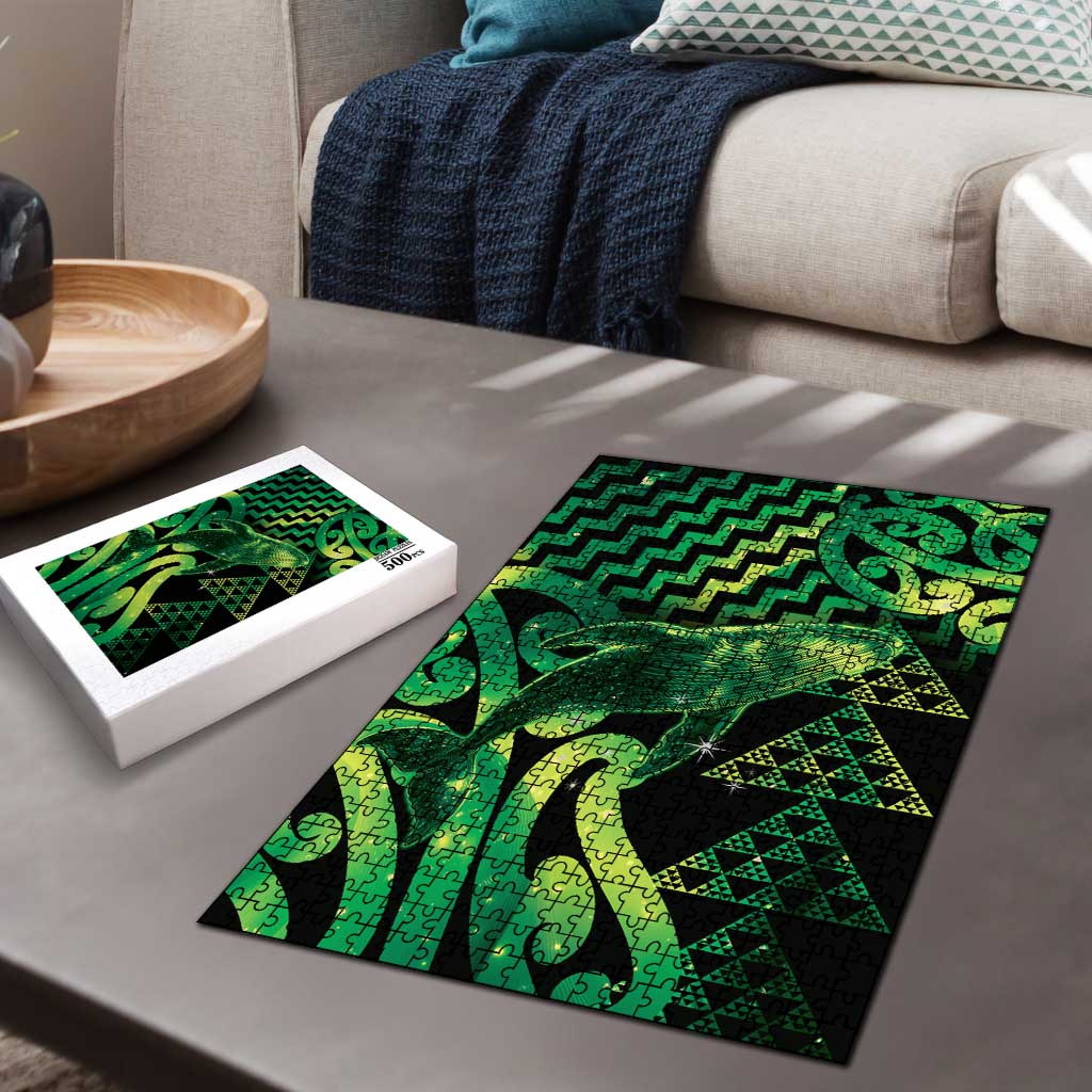 Humpback Whale Matariki New Zealand Puzzle NZ Maori Paikea Poutama Luxury Green