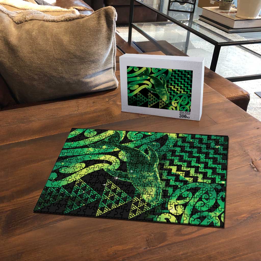 Humpback Whale Matariki New Zealand Puzzle NZ Maori Paikea Poutama Luxury Green