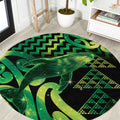 Humpback Whale Matariki New Zealand Round Carpet NZ Maori Paikea Poutama Luxury Green