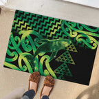 Humpback Whale Matariki New Zealand Rubber Doormat NZ Maori Paikea Poutama Luxury Green