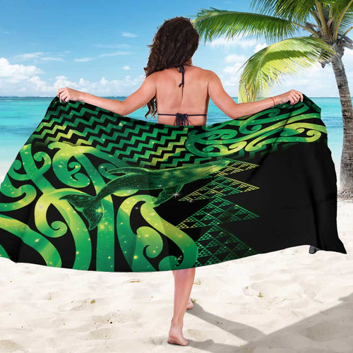 Humpback Whale Matariki New Zealand Sarong NZ Maori Paikea Poutama Luxury Green