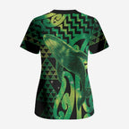 Humpback Whale Matariki New Zealand Scrub Top NZ Maori Paikea Poutama Luxury Green