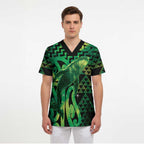 Humpback Whale Matariki New Zealand Scrub Top NZ Maori Paikea Poutama Luxury Green