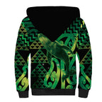 Humpback Whale Matariki New Zealand Sherpa Hoodie NZ Maori Paikea Poutama Luxury Green