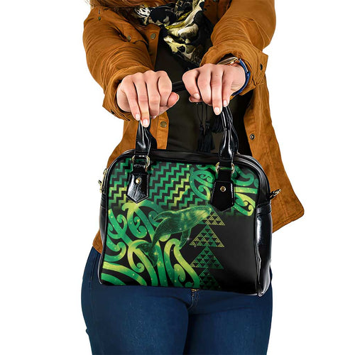 Humpback Whale Matariki New Zealand Shoulder Handbag NZ Maori Paikea Poutama Luxury Green