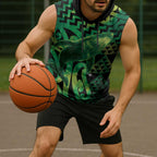 Humpback Whale Matariki New Zealand Sleeveless Hoodie NZ Maori Paikea Poutama Luxury Green