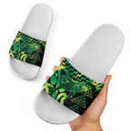Humpback Whale Matariki New Zealand Slide Sandals NZ Maori Paikea Poutama Luxury Green