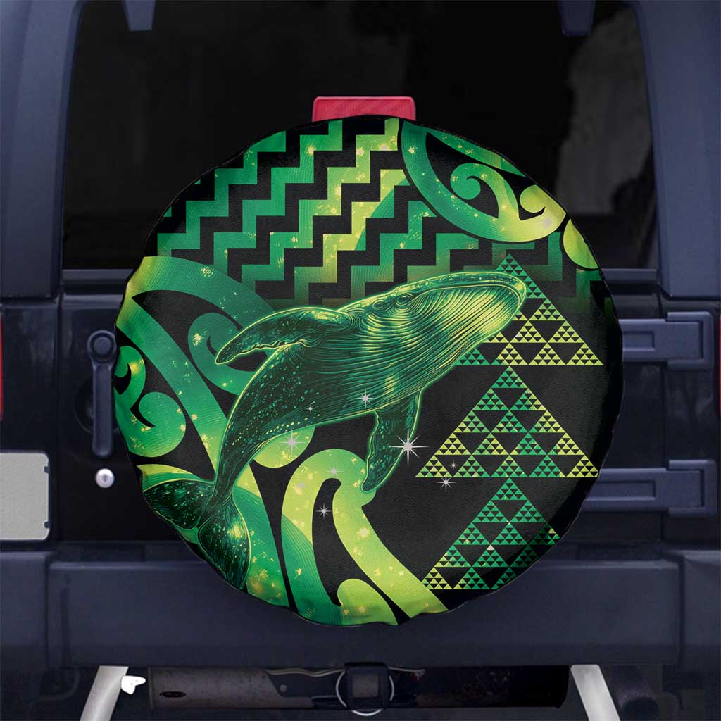 Humpback Whale Matariki New Zealand Spare Tire Cover NZ Maori Paikea Poutama Luxury Green