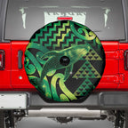 Humpback Whale Matariki New Zealand Spare Tire Cover NZ Maori Paikea Poutama Luxury Green