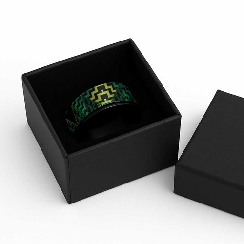 Humpback Whale Matariki New Zealand Spinner Ring NZ Maori Paikea Poutama Luxury Green