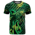 Humpback Whale Matariki New Zealand T Shirt NZ Maori Paikea Poutama Luxury Green