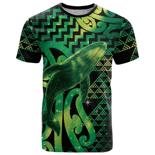 Humpback Whale Matariki New Zealand T Shirt NZ Maori Paikea Poutama Luxury Green