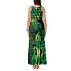 Humpback Whale Matariki New Zealand Tank Maxi Dress NZ Maori Paikea Poutama Luxury Green