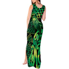Humpback Whale Matariki New Zealand Tank Maxi Dress NZ Maori Paikea Poutama Luxury Green
