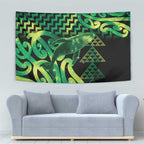 Humpback Whale Matariki New Zealand Tapestry NZ Maori Paikea Poutama Luxury Green