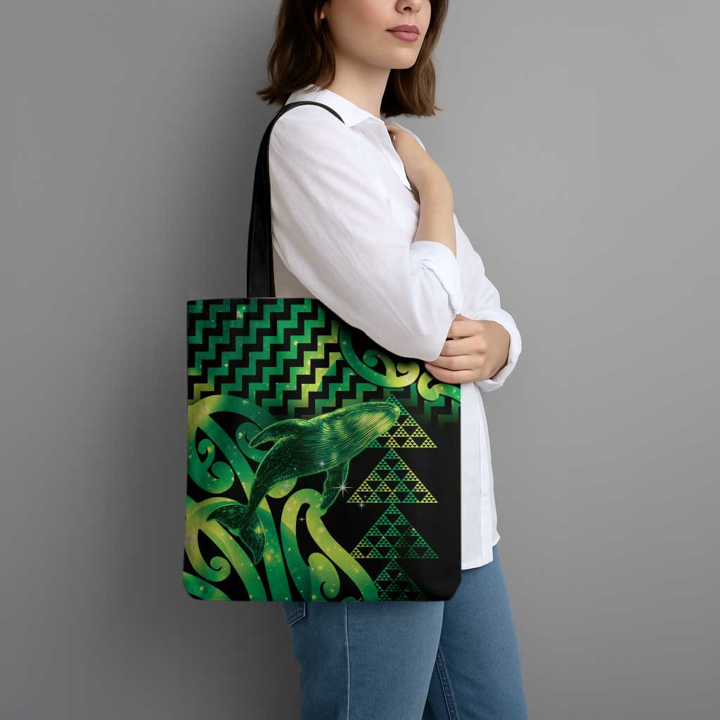 Humpback Whale Matariki New Zealand Tote Bag NZ Maori Paikea Poutama Luxury Green