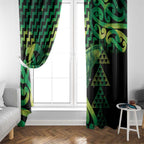 Humpback Whale Matariki New Zealand Window Curtain NZ Maori Paikea Poutama Luxury Green