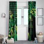 Humpback Whale Matariki New Zealand Window Curtain NZ Maori Paikea Poutama Luxury Green