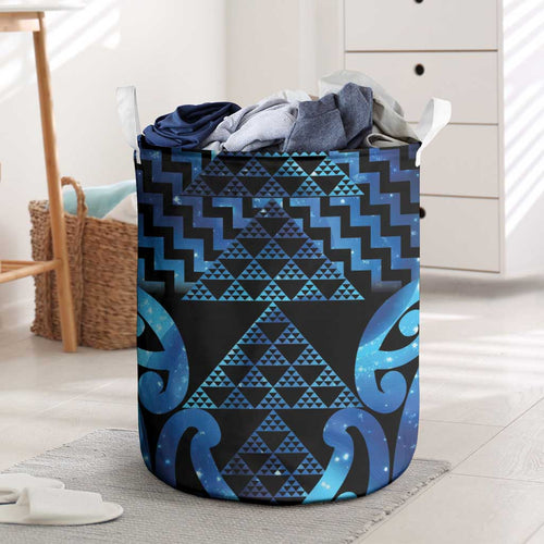 Taniko Motifs Matariki New Zealand Laundry Basket NZ Niho Taniwha Poutama