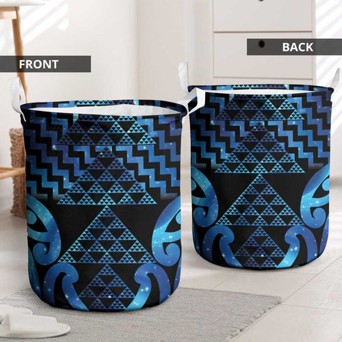 Taniko Motifs Matariki New Zealand Laundry Basket NZ Niho Taniwha Poutama