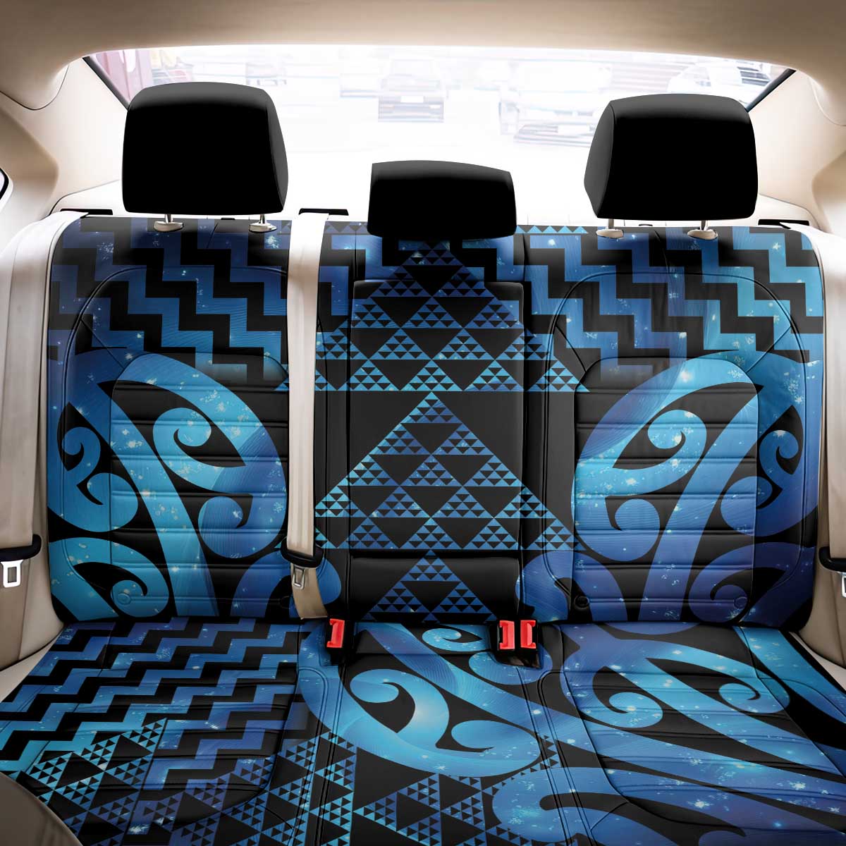Taniko Motifs Matariki New Zealand Back Car Seat Cover NZ Niho Taniwha Poutama