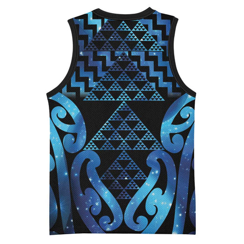 Taniko Motifs Matariki New Zealand Basketball Jersey NZ Niho Taniwha Poutama