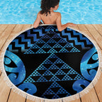 Taniko Motifs Matariki New Zealand Beach Blanket NZ Niho Taniwha Poutama