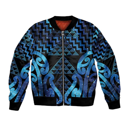 Taniko Motifs Matariki New Zealand Bomber Jacket NZ Niho Taniwha Poutama
