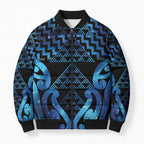 Taniko Motifs Matariki New Zealand Bomber Puffer Jacket NZ Niho Taniwha Poutama