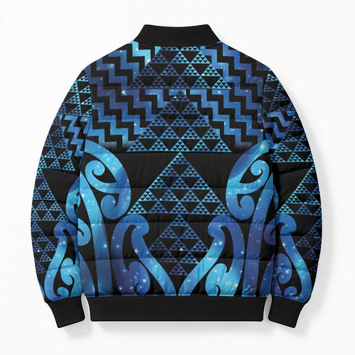 Taniko Motifs Matariki New Zealand Bomber Puffer Jacket NZ Niho Taniwha Poutama